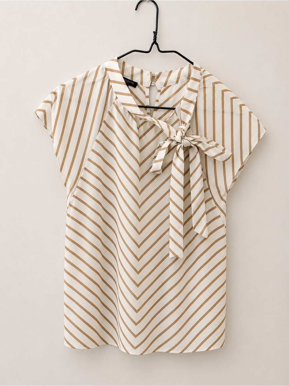 Cream & Tan Striped Blouse